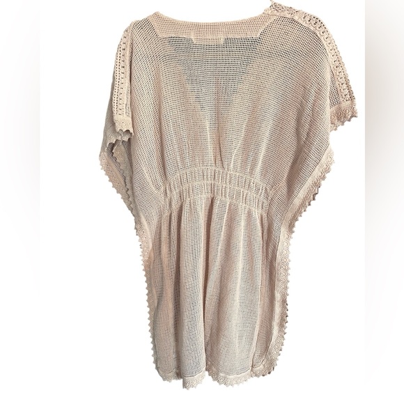 Seaspice Women’s Peruvian Cotton Crochet Swim Coverup Beige size XL - Picture 2 of 8